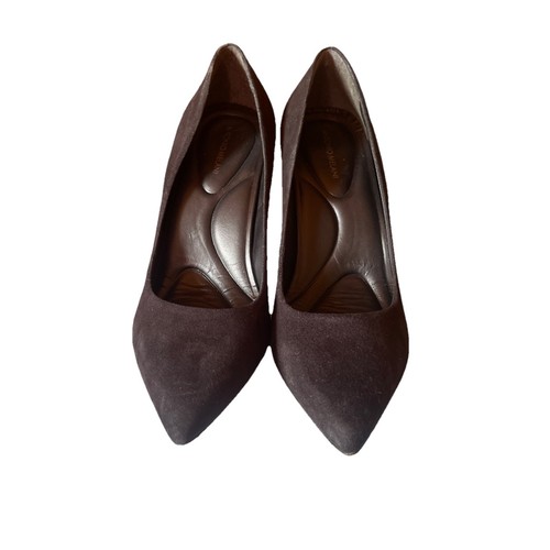 ANTONIO MELANI KARA POINTED TOE BLACK SUEDE LEATHER HEELS PUMPS Size 7M - Afbeelding 6 van 6