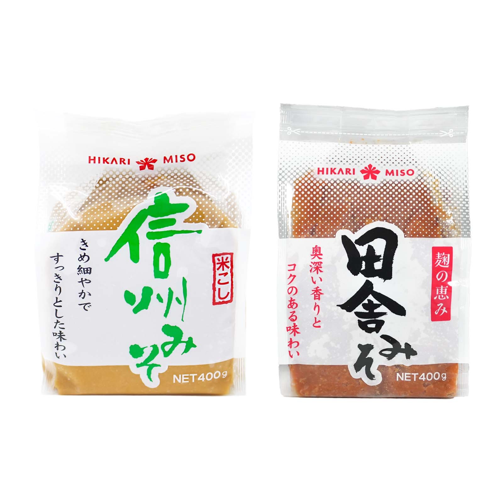 Hikari Misopaste hell&dunkel 2x400g Miso Paste hell Miso Paste dunkel Sojabohnen