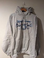 Vintage 2009 New York Yankees World Series Champions Hoodie Grey Hanes Mens 2XL