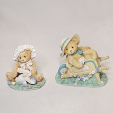 2 Cherished Teddies Easter Figurines Melissa w/Bunny 103829  Jennifer 103810