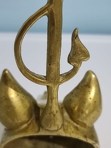 Antique Vintage Brass Fox & Whip Doorstop - Picture 12 of 15