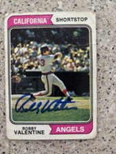 BOBBY VALENTINE NEW YORK METS ANGELS AUTOGRAPHED SIGNED 1974 TOPPS #101