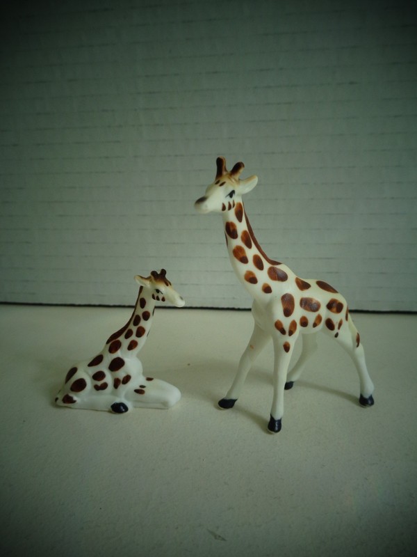 Pair of Crown Fine Bone China Miniature Giraffes