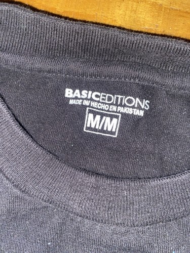 Basic Editions Gray Blue Stripe Men's Size Medium - Picture 2 of 6
