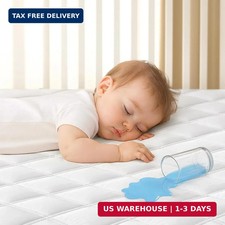 Yoofoss Waterproof Crib Mattress Protector, Quilted Crib Mattress Pad Cover Ultr