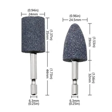 2pcs Grinding Head Brown Corundum Cone for Grinding Engraving Workpieces Jade