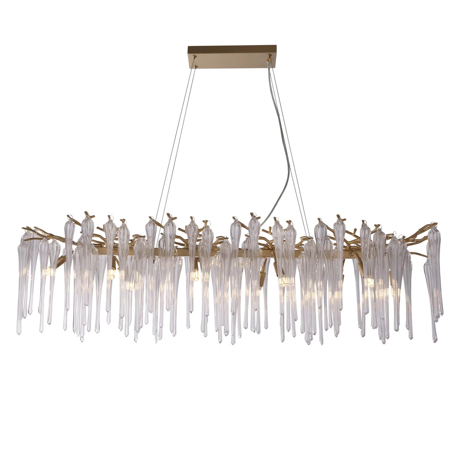 Pendant 10 Light Gold Glass Diner Bar Chandelier G9 Ceiling Light Dimmable IP20