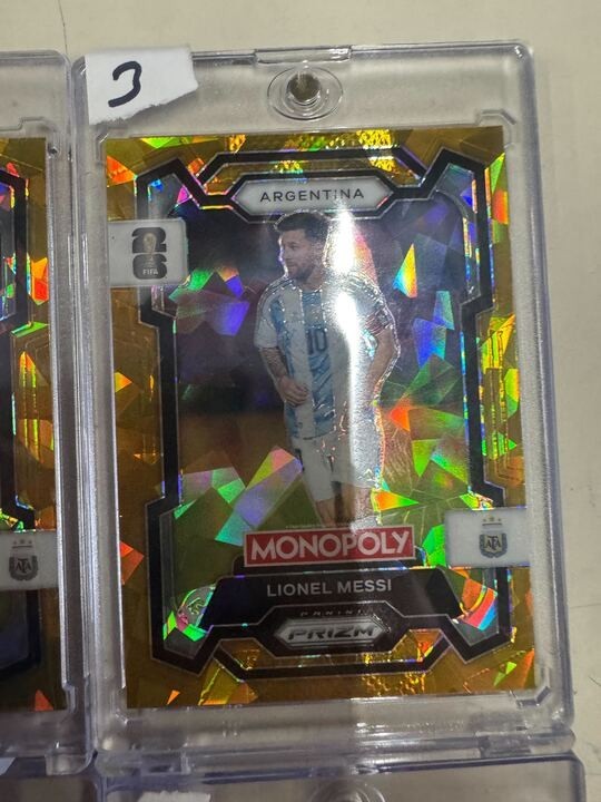 Lionel Messi 2026 Panini Prizm FIFA World Cup Soccer Cracked Gold Ice Argentina view 6