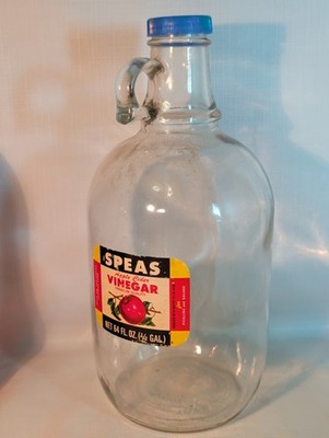 VTG Speas Apple Cider Vinegar Jug Paper Label Wrong Lid 1/2 G 64oz Kansas City