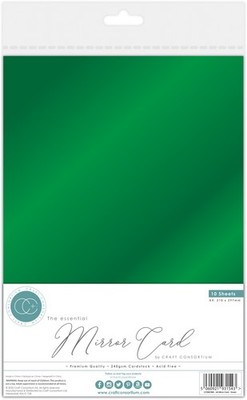 3er Pack - Craft Consortium The Essential Mirror Card A4 - Green - CCEMC-4