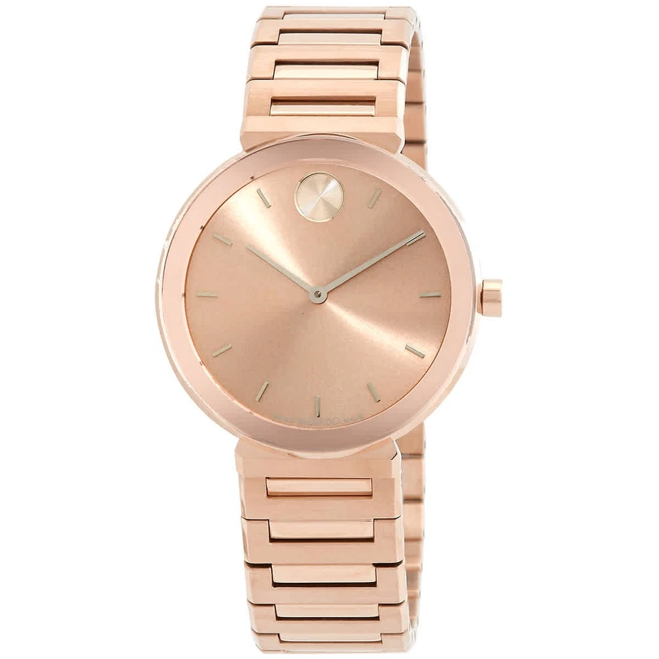 Movado Bold Horizon Quartz Rose Gold Dial Ladies Watch 3601089
