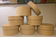Round Paper Mache Craft Box w/Lid  Lot Of 6 Ea.  3.9" x 2"  NEW  
