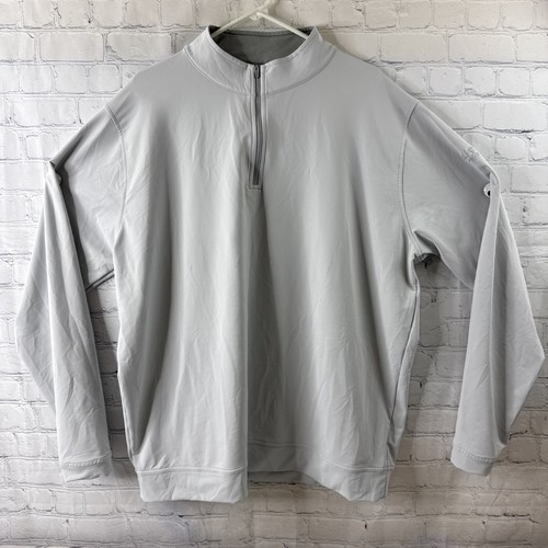 Felpa Peter Millar 1/4 Zip Uomo XXL Grigio Pullover Golf Collo Alto Minova - Foto 2 di 13