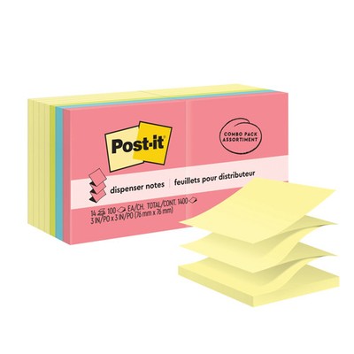 Post-it Pop Up Notes, 3 in x 3 in, 14 P, 100 S/P, Clean Removal, Cape Town