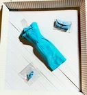 Vintage Barbie Fashion Pak Turquoise Sheath Dress With Japan Shoes &Purse
