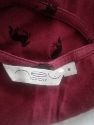 Ladies Top Size 8 Wine/ Mauve With Horse print By New Look - Picture 7 of 8