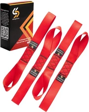 4pcs. Soft Loop Tie-Down Straps - 1.7 in x 17 in Straps with 10,500lbs Breaking