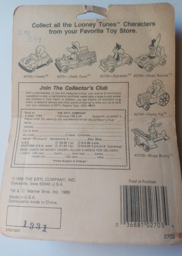 ERTL VW BUG (2) VTG Looney Tunes Tweety Bird 1989 Garfield 1990 - Picture 8 of 9
