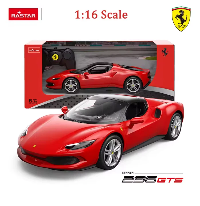PRE-ORDER Aug 15th RASTAR Red Ferrari 296 GTB RC Car 1/16 Remote Control Toy - Image 2 of 4