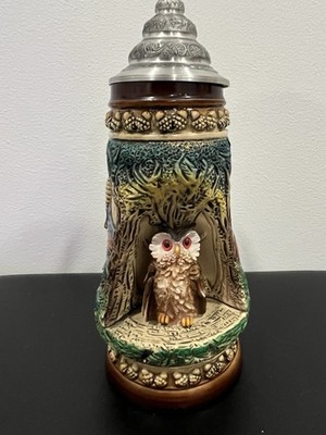 KING Werk Germany Owl Grotto Beer Stein Waldlichtung Limited Ed 891/10000 COA
