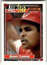 1992 Topps #389 Barry Larkin Cincinnati Reds Baseball