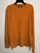 32 Bar Blues Orange sweater Mens size Large L cotton preppy