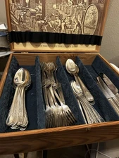 Forty + Pieces Sears Roebuck  & Co Newport Silverplate Flatware 1946