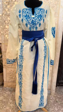 Vintage Palestinian Handmade Stitches Embroidery Velvet Wedding Dress Thoub