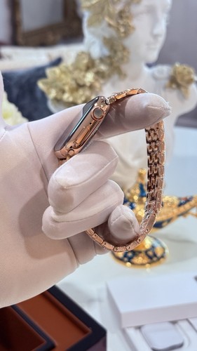 ✅ Custom 24k Rose Gold Apple Watch Series 9 Diamond Band | Water Resistant | Box - 第 11/20 張圖片