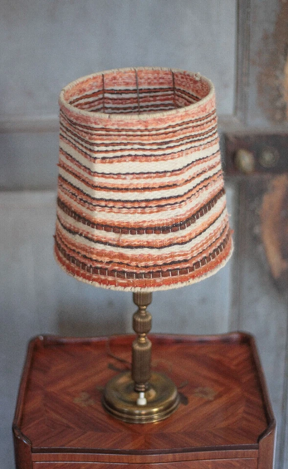 Lampe de chevet, lampe de table, lampe à poser vintage, lampe laiton avec abat-j - Photo 4/4