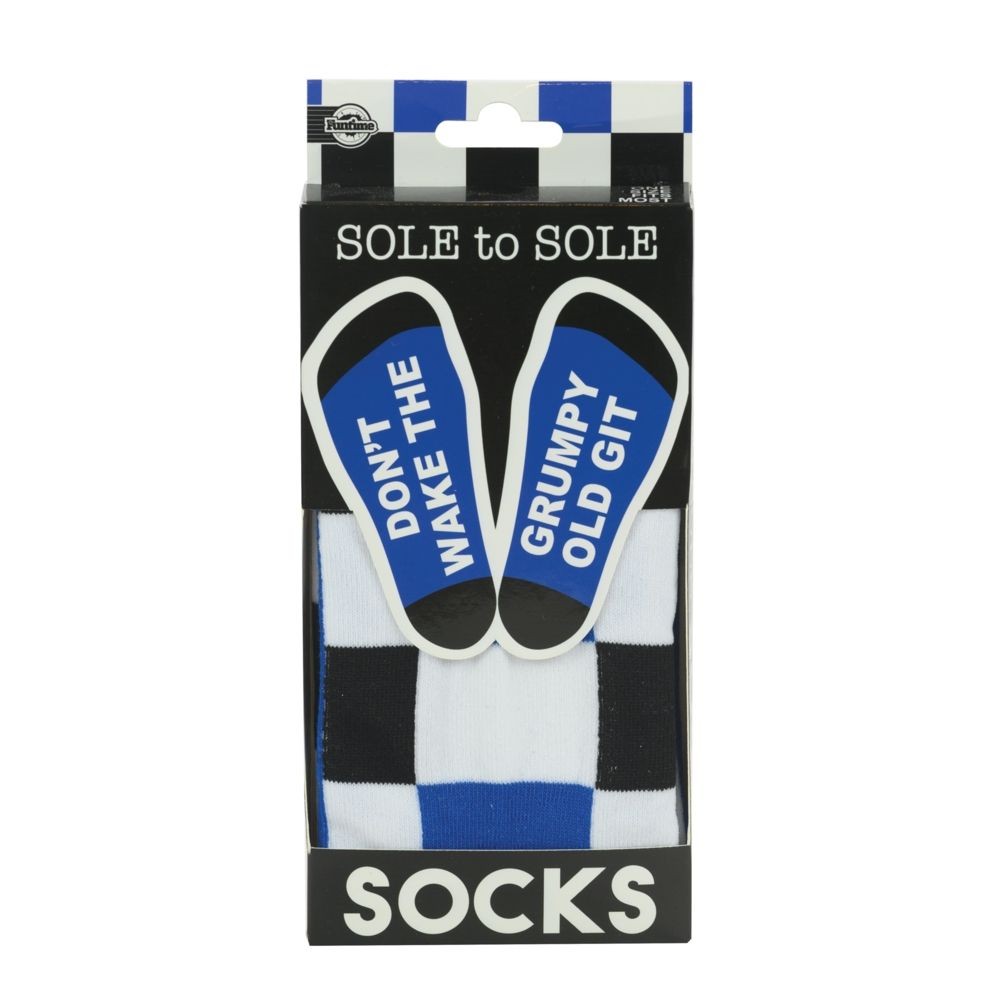 Sole To Sole Socks Mens - Don't Wake The Grumpy Old Git Fathers Day Gift NEW