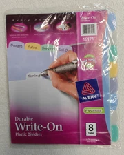 Avery Durable Write-On Plastic Dividers 16171, 8 tabs