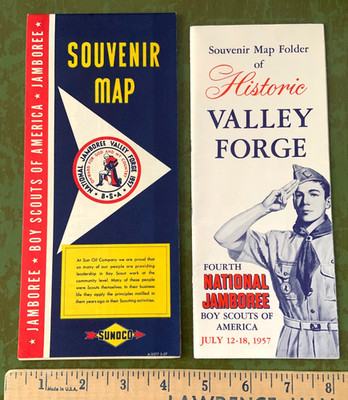 Vintage 1957 4th NATIONAL JAMBOREE Boy Scout Souvenir MAPS BSA Valley Forge