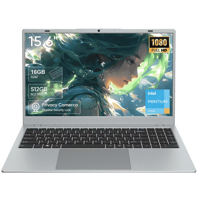 Coolby 15.6'' Full HD Laptop with MS Office 2024,16GB RAM 512GB SSD Laptops,6500Y