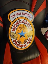 Newcastle Brown Ale the one and only 2 sided fiber beer label sign 15.5 x 10.5