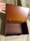 Primitive Antique Late 19th C Solid Mahogany? Storage Box Nail Constr.n — photo 8
