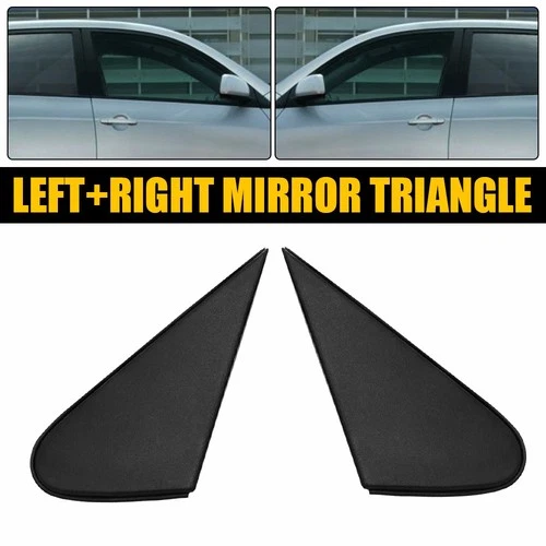 Pair Side Black Mirror Corner Triangle Bezel Covers For Toyota RAV4 2009-2012