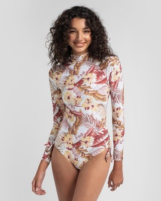 Rip Curl Leilani Long Sleeve Surf Suit Swimsuit Tropical Beach XS Rash Guard NWT