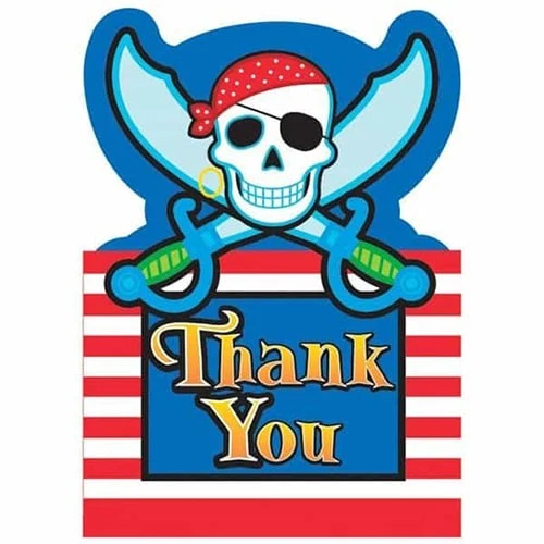 pirate themed thank you cards