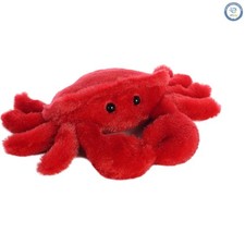 Soft Fluffy 8-Inch Crab Plush from Mini Flopsie Collection - Ideal for Cuddling