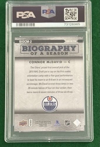 2015 UD Connor McDavid Biography of a Season #2 PSA 10 - Picture 2 of 2