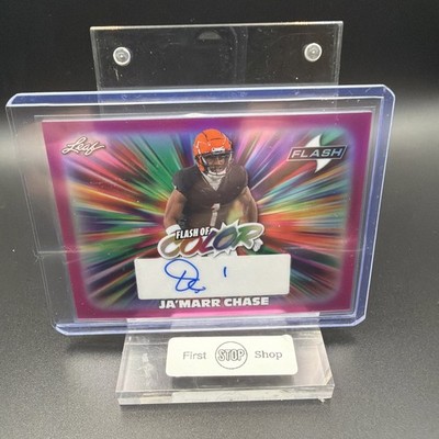 Leaf 2025 Flash Ja'Marr Chase Flash of Color Autograph 1/1 PINK HALO