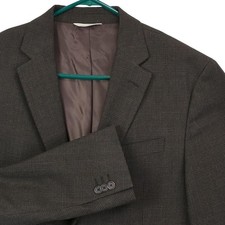 Banana Republic Vintage Men's 44R Brown Plaid Blazer Wool/Cotton Sport Coat