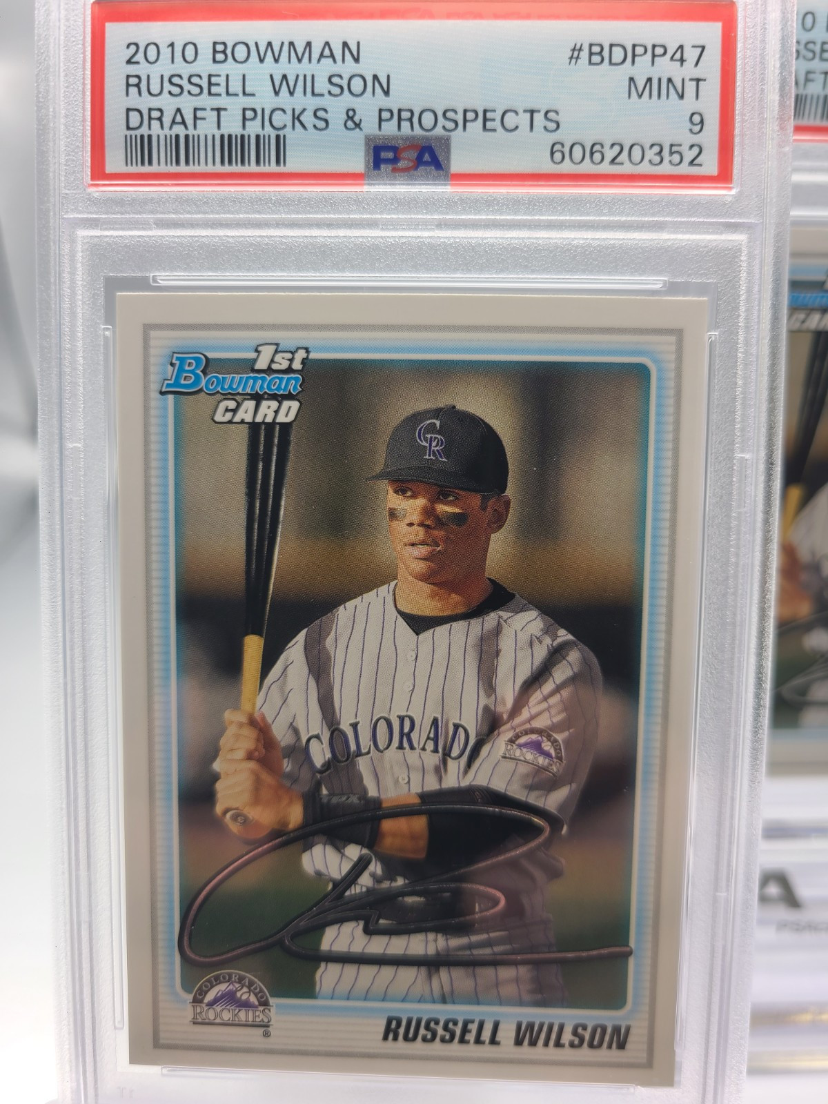 2010 Bowman Russell Wilson Draft Picks & Prospects #BDPP47 RC PSA Graded 9