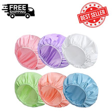 6 PCS Shower Caps for Women, Double Side Waterproof Shower Cap, Reusable Elastic