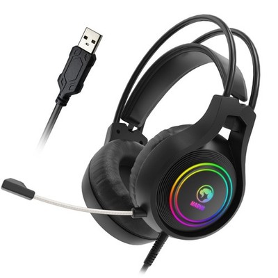 MARVO H8921 Gaming Headset with Mic, Wired Headphones Over Ear, USB Black