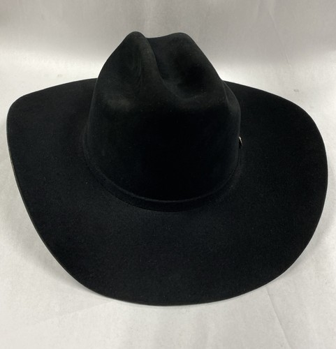 Stetson Cowboy Hat Men 7 1/4 (58) 6X Beaver Black Felt (NO BOX) PREOWNED