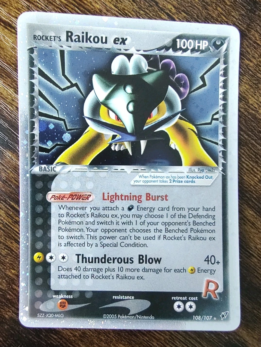 Pokemon Rocket's Raikou ex 108/107 Secret Rare EX Deoxys Holo 