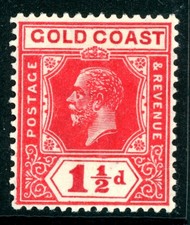 Gold Coast 1922 British Colony KGV 1½p Sc #85 Mint K233