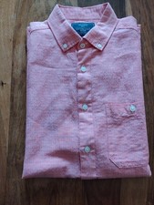 Atlantic Bay BHS Men's  Salmon Short Sleeve Shirt M Cotton/linen